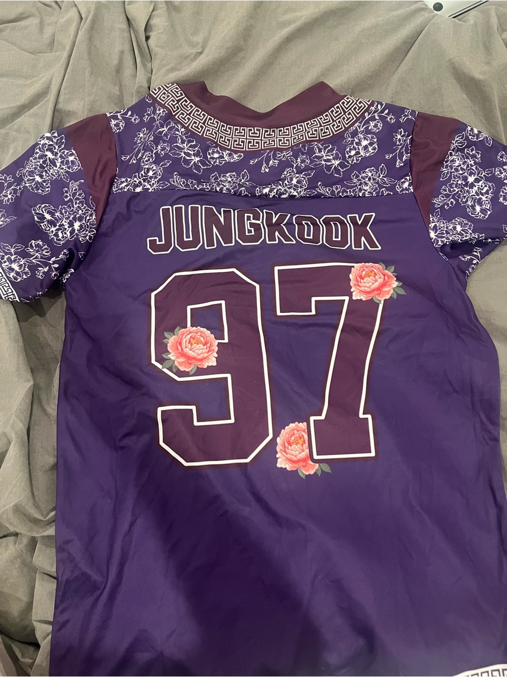 Custom Purple BTS Arirang “Jungkook 97” Floral  Jersey